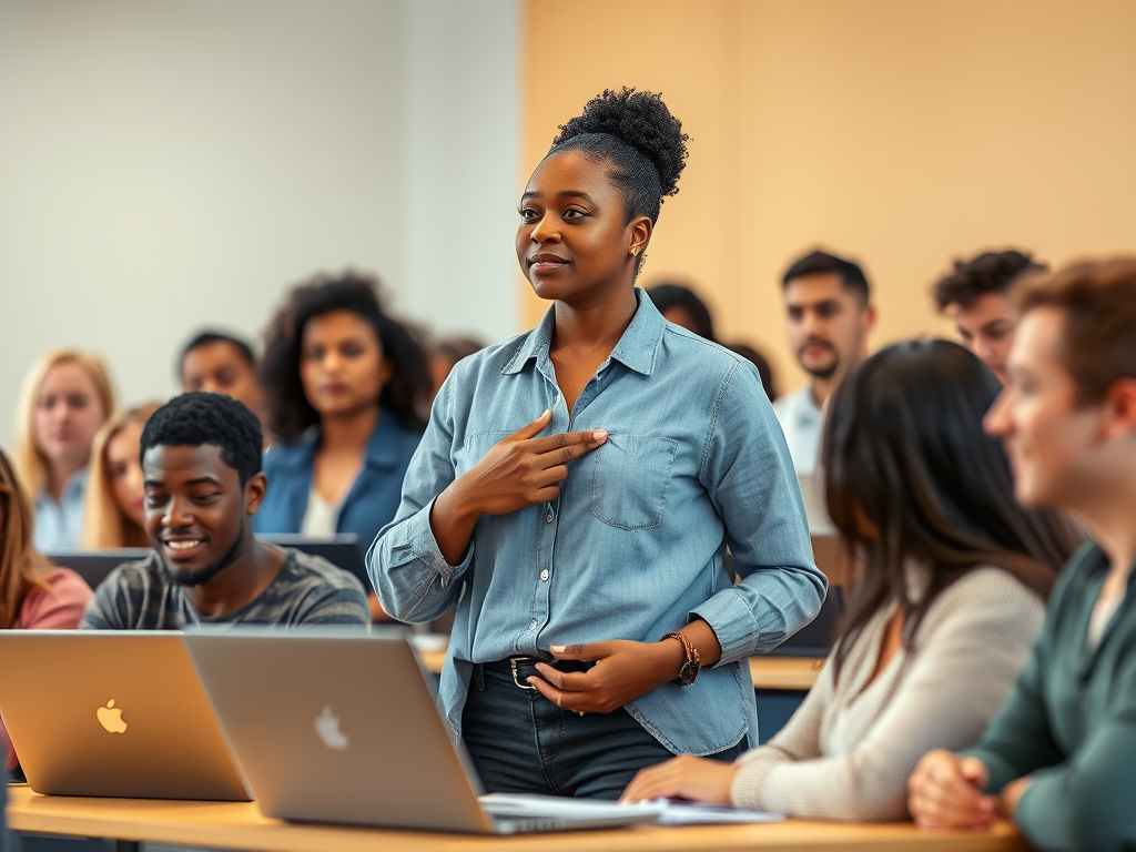 decorative images of college students in an online class.